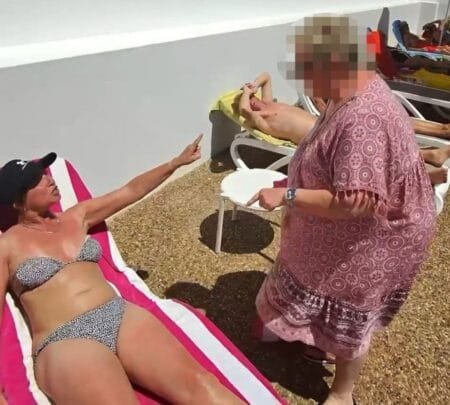 The sunbathing woman stood up for herself (Picture: Jam Press)