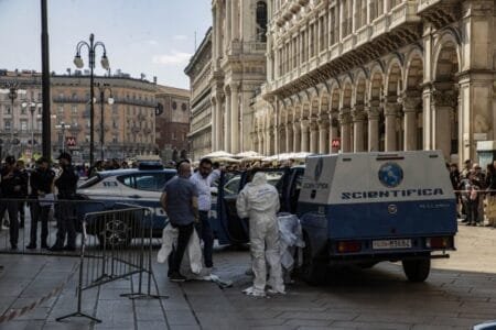 Emergency services respond to the scene in Milan this afternoon :Convicted(Picture: Marco Ottico/LaPresse/Shutterstock)