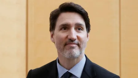 Justin Trudeau after signing a book of condolences for former US President Jimmy Carter on Friday. Pic: Reuters