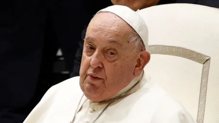 Pope Francis at an audience at the Vatican earlier this month. Pic: REUTERS/Ciro De Luca