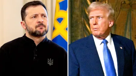 President Trump and President Volodymyr Zelensky Credit: AFP
