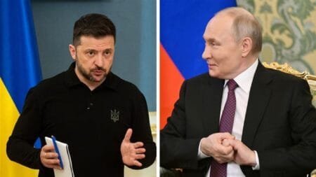 Ukraine's President Volodymyr Zelenskyy, Russian President Vladimir Putin: Getty Images
