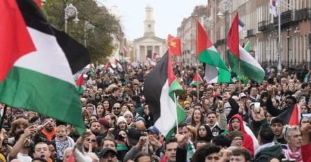 Thousands Join Pro-Palestine March in Dublin, Organisers Say It's One of the Largest Yet Photo: PA