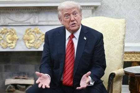 Trump threatened a 50% tariff on EU products.AFP via Getty Images