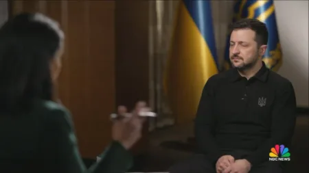 Ukrainian President Volodymyr Zelenskyy: Credit NBC News/M10news